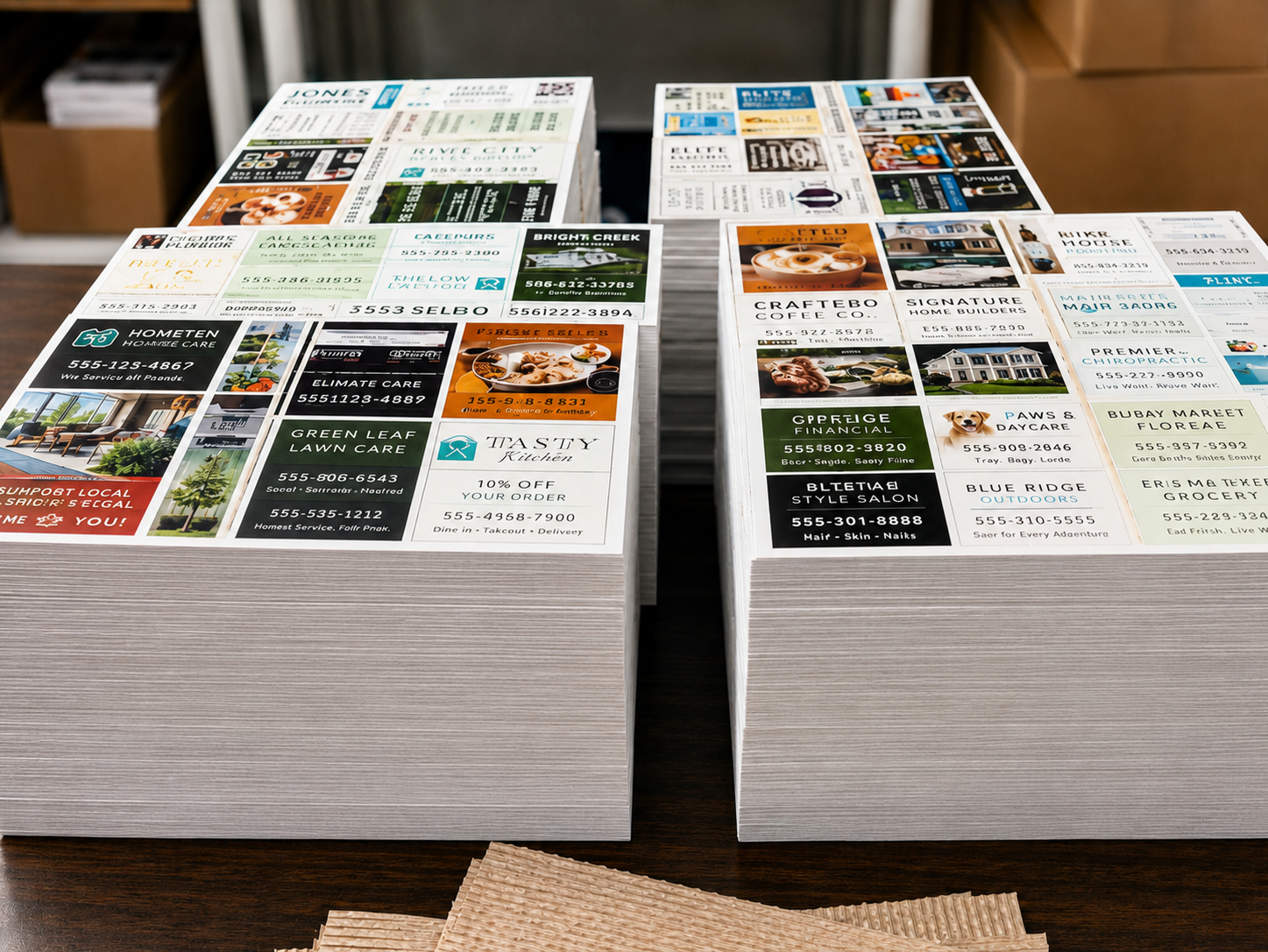 Printed card stacks